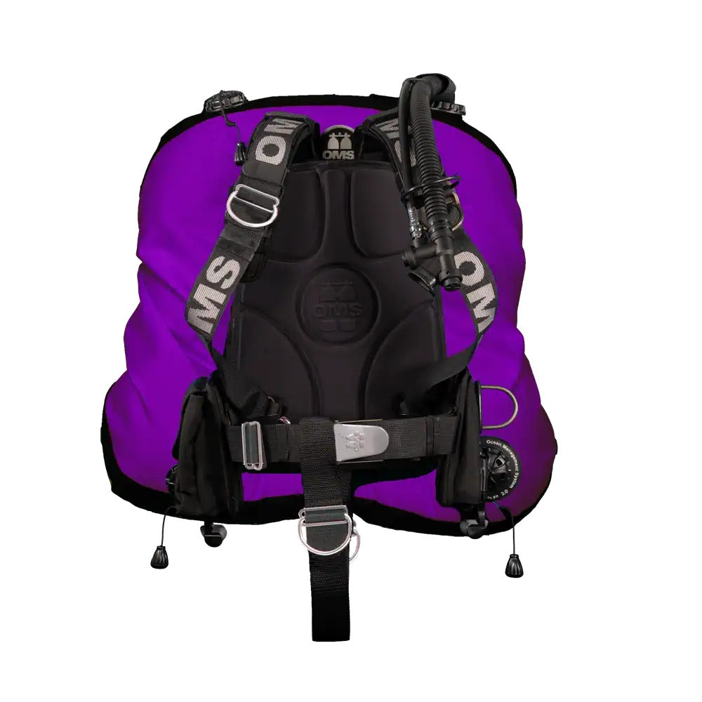 Purple OMS Deep Ocean 2.0 Wing fitted to a SmartStream harness