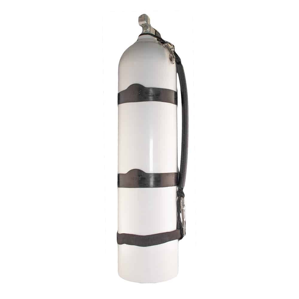 OMS Stage Rigging Kit with braided cord in rubber hose, two bolt snaps and webbing-covered clamp