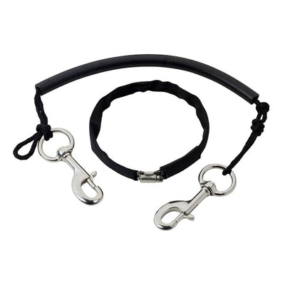 OMS Stage Rigging Kit with braided cord in rubber hose, two bolt snaps and webbing-covered clamp