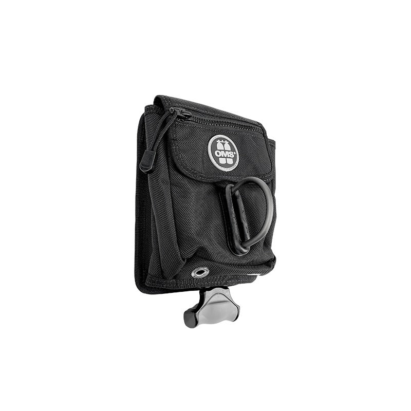 OMS Utility Pocket with Vertical Ballast, front view with zipped utility pocket