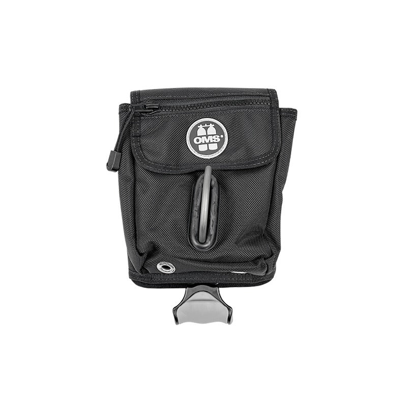 OMS Utility Pocket with Vertical Ballast, front view with zipped utility pocket