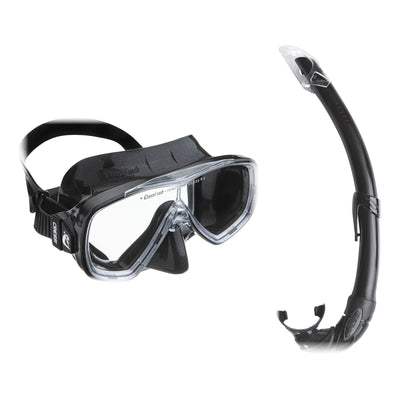Cressi Onda mask in black and Mexico snorkel in black