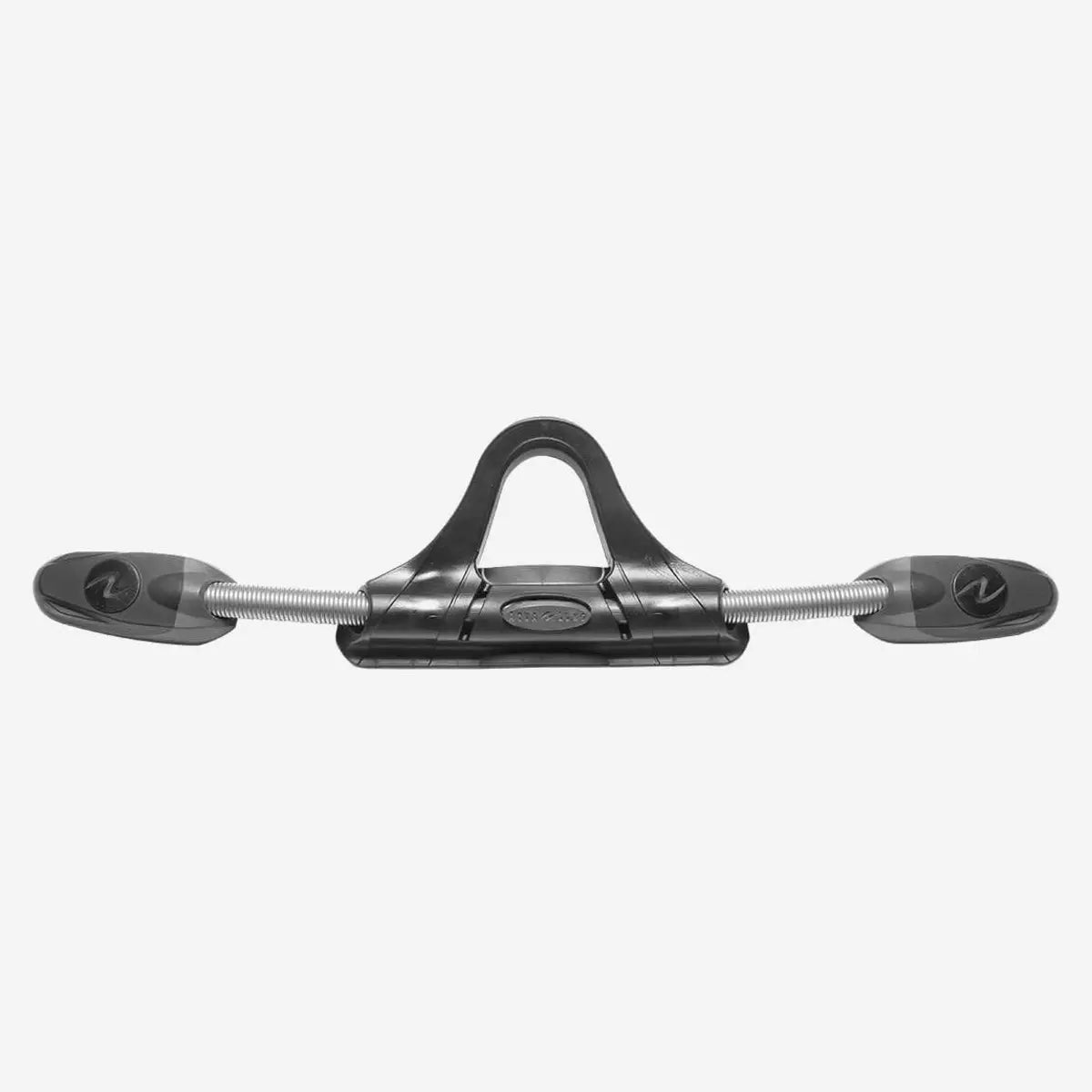 Aqua Lung adjustable fin spring strap, shown flat with the heel loop and the mounting tabs at each end
