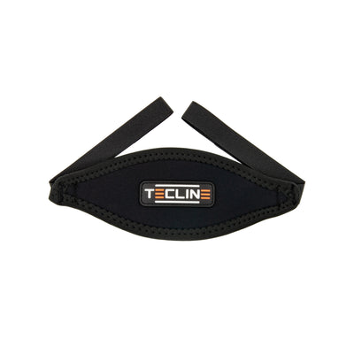 Tecline 16 mm neoprene mask strap with Velcro tabs and Tecline patch