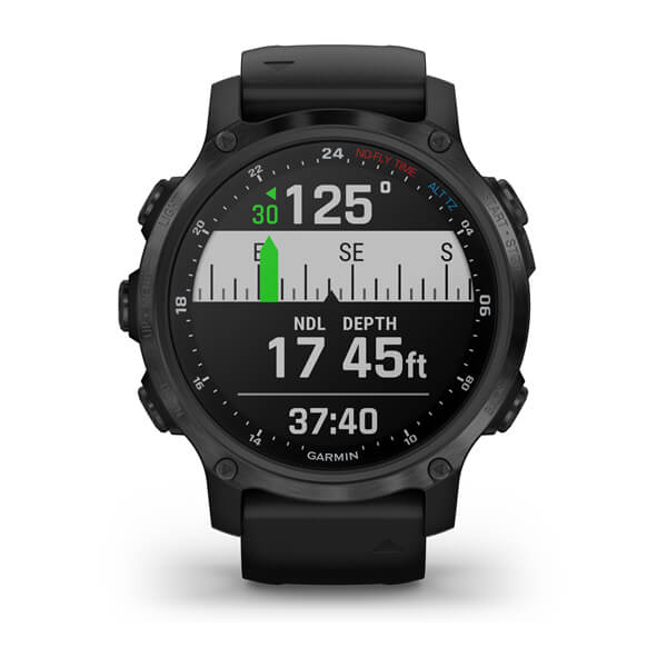 Garmin Descent Mk2S dive computer showing the dive display