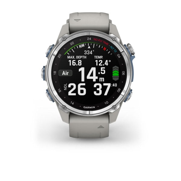Garmin Descent Mk3 dive computer showing the dive display