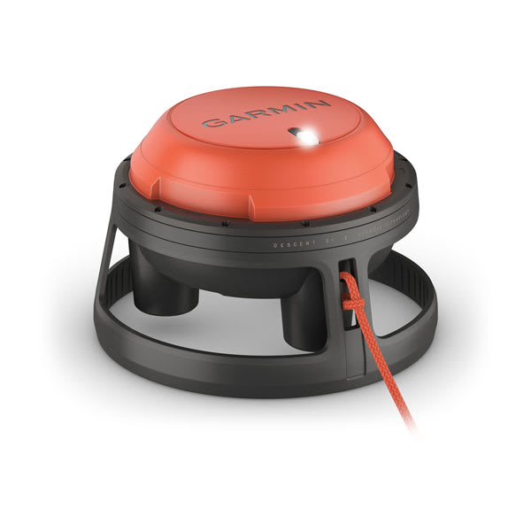 Garmin Descent S1 Buoy with its tether line attached to the frame