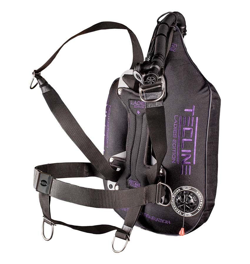 Tecline Peanut 21 Lady Travel set with purple Ladies Edition lettering and aluminium H backplate