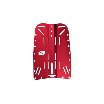 Scubatech aluminium backplate in red, front view