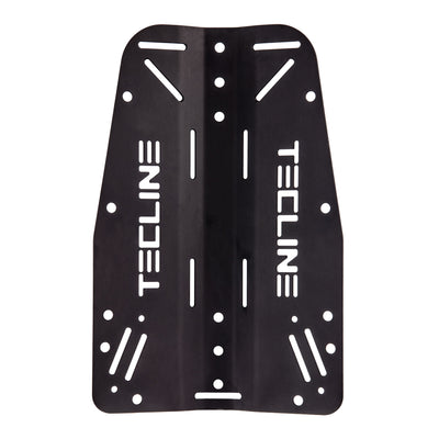 Tecline 3 mm aluminium standard backplate in black, front view