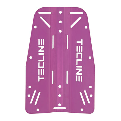 Tecline 3 mm aluminium standard backplate in purple, front view