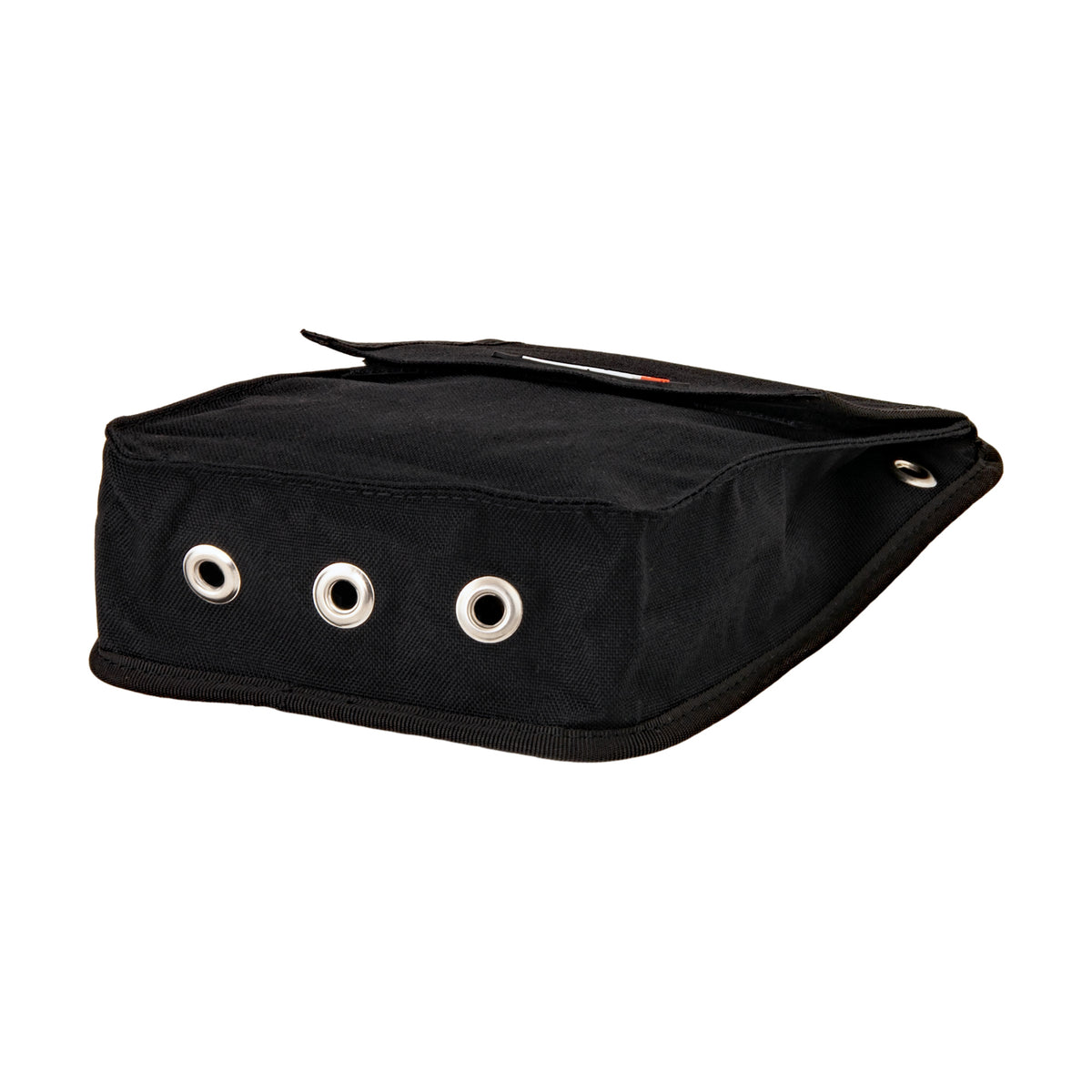 Tecline glue-on cargo pocket from the side, showing the drain eyelets