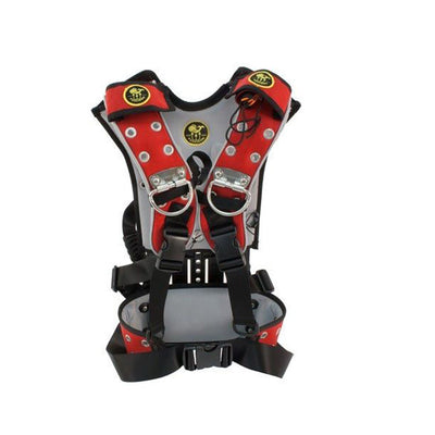 Poseidon One Harness in red and grey, front view