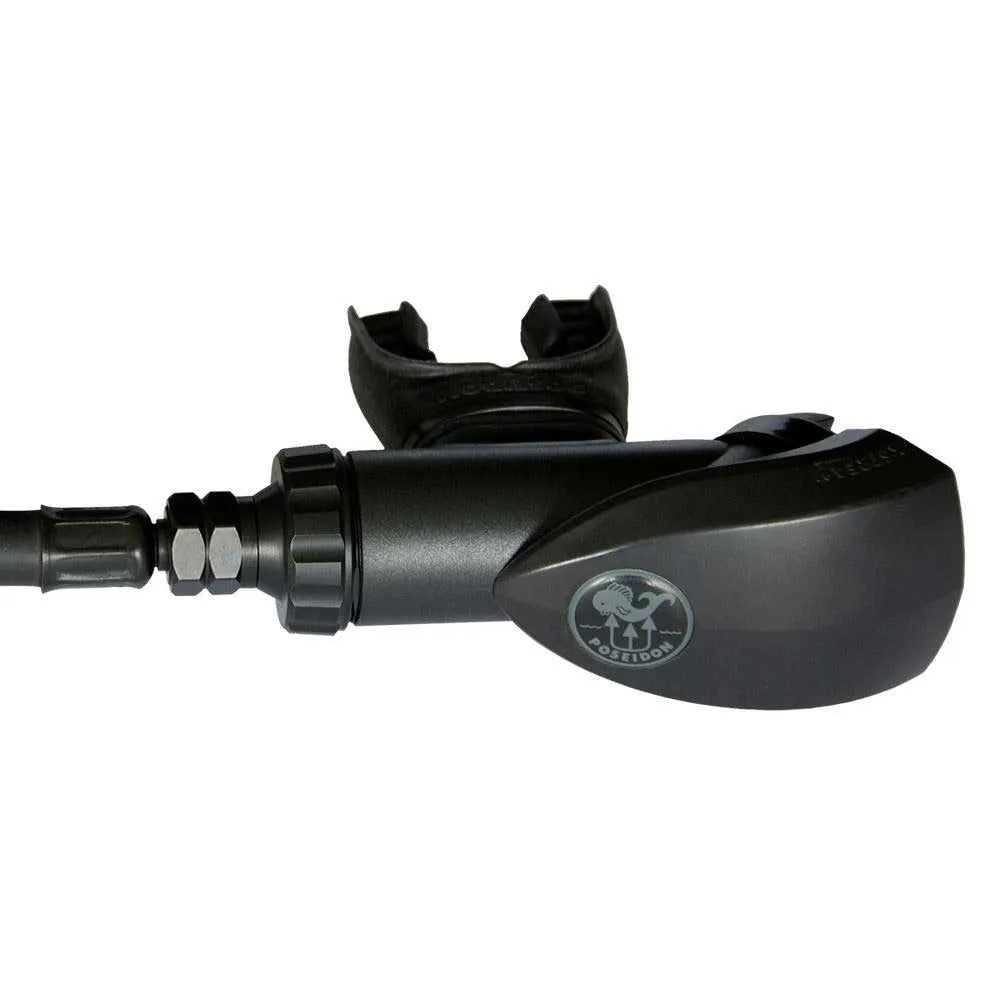 Poseidon Xstream Black DIN regulator with first stage, hose and black second stage