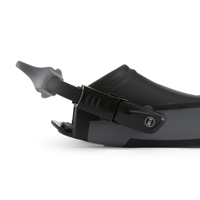 Quick-release buckle and strap on the black and grey Fourth Element Rec fin