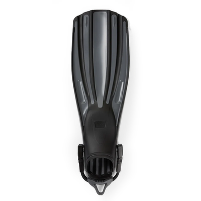Single Fourth Element Rec fin in black and grey seen from above