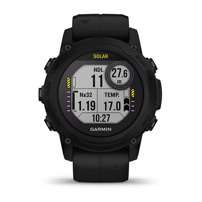 Garmin Descent G1 Solar dive computer in black, right side profile
