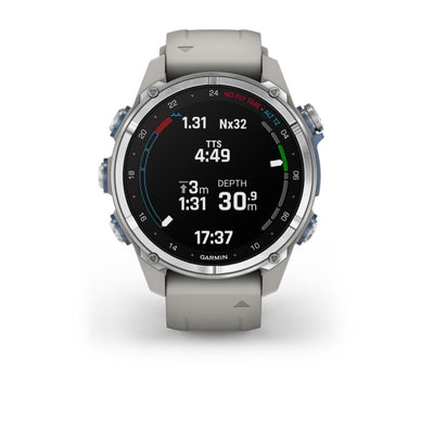 Garmin Descent Mk3 43 mm dive computer, right side profile