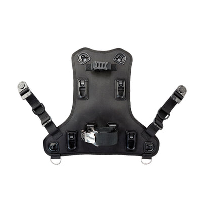 Aqua Lung Rogue BCD back assembly with the webbed daisy chain and ModLock connectors
