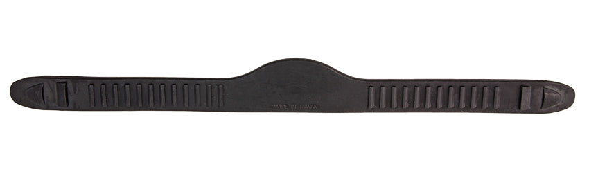 Scubatech black rubber strap for jet fins laid flat