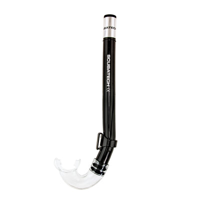Scubatech SK 01 snorkel in black with clear mouthpiece and keeper