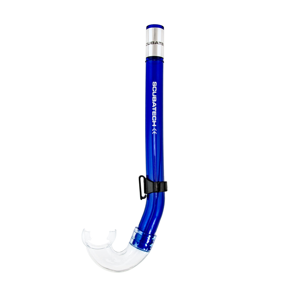 Scubatech SK 01 snorkel in black with clear mouthpiece and keeper