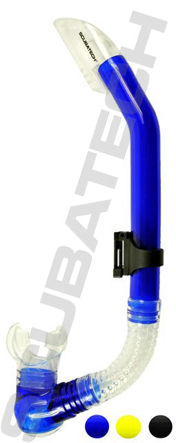 Scubatech SK 03 snorkel with purge valve and dry top in blue