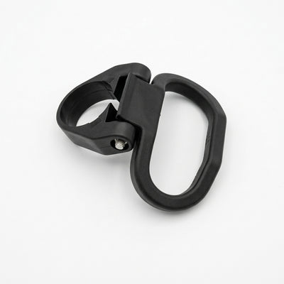 San-O-Sub folding tank handle in black, loop raised in the carrying position