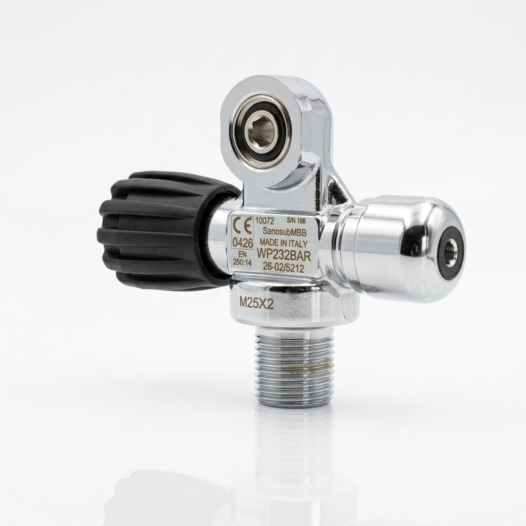 San-O-Sub left hand M25x2 modular valve seen from the plugged side port