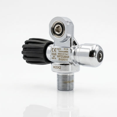 San-O-Sub left hand M25x2 modular valve seen from the plugged side port