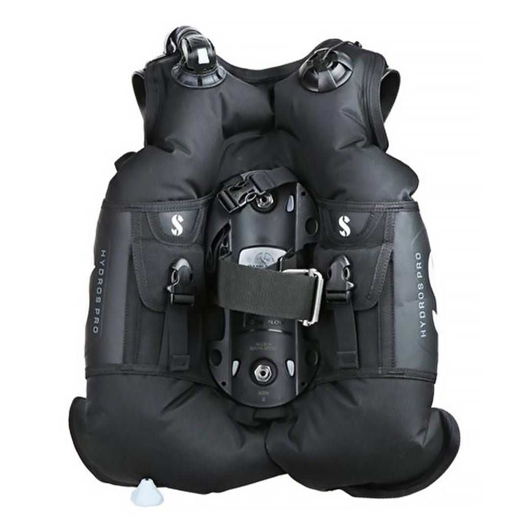 SCUBAPRO Hydros Pro Ladies BCD rear view showing the inflated bladder and backplate