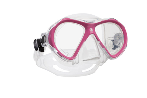 SCUBAPRO Spectra Mini mask with pink frame and clear skirt