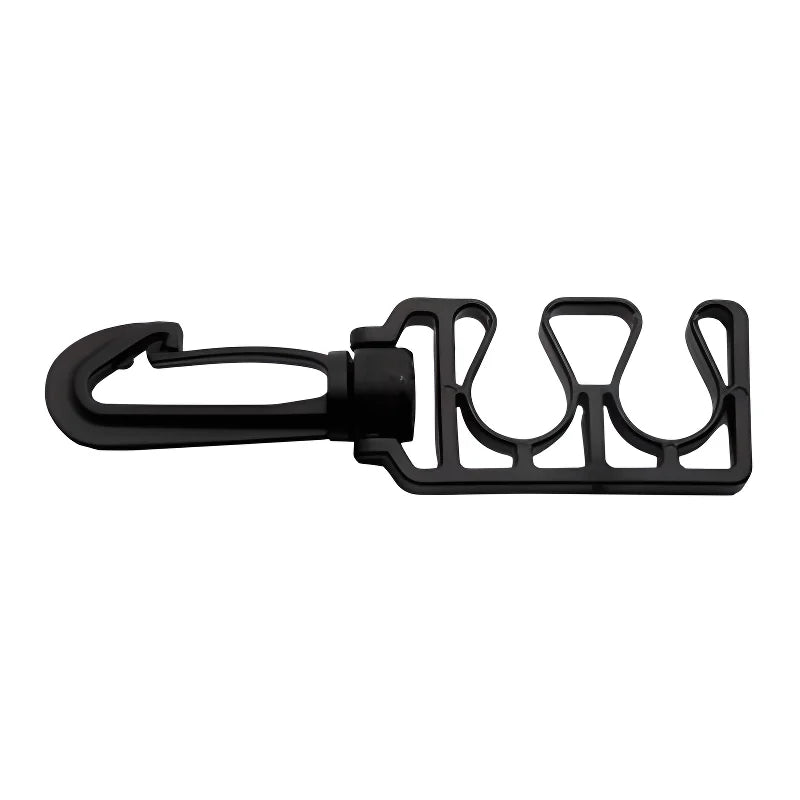 Scubatech black hose holder with snap hook and hose cradles