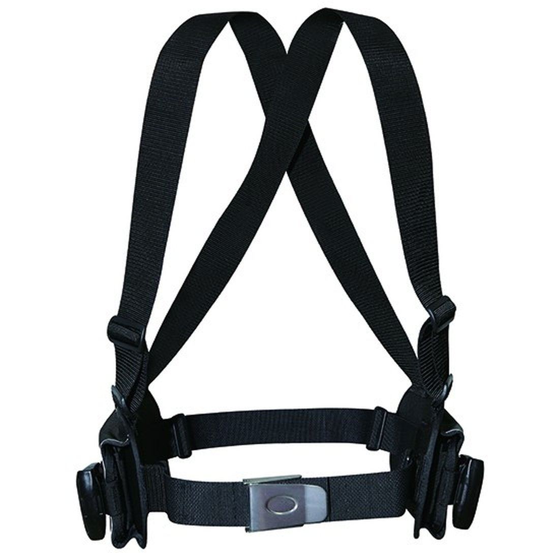 Scubatech weight belt with shoulder straps and weight pockets, front view