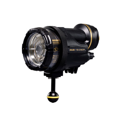Sea & Sea YS-D130R strobe, front three-quarter view from the left