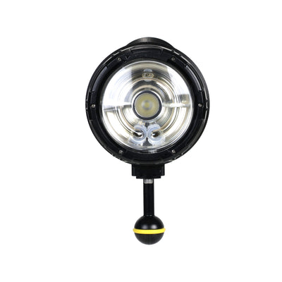 Sea & Sea YS-D130R strobe seen head on, showing the circular flash tube