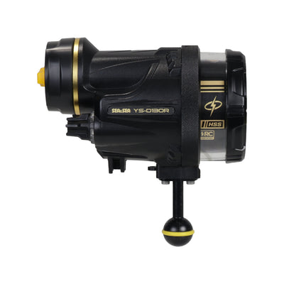 Sea & Sea YS-D130R strobe right side profile with HSS and RC markings