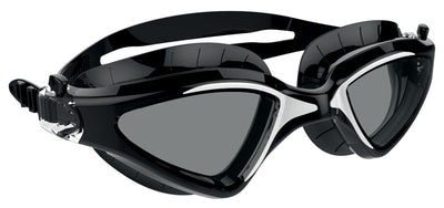 SEAC Lynx swim goggles in black and white with dark lenses