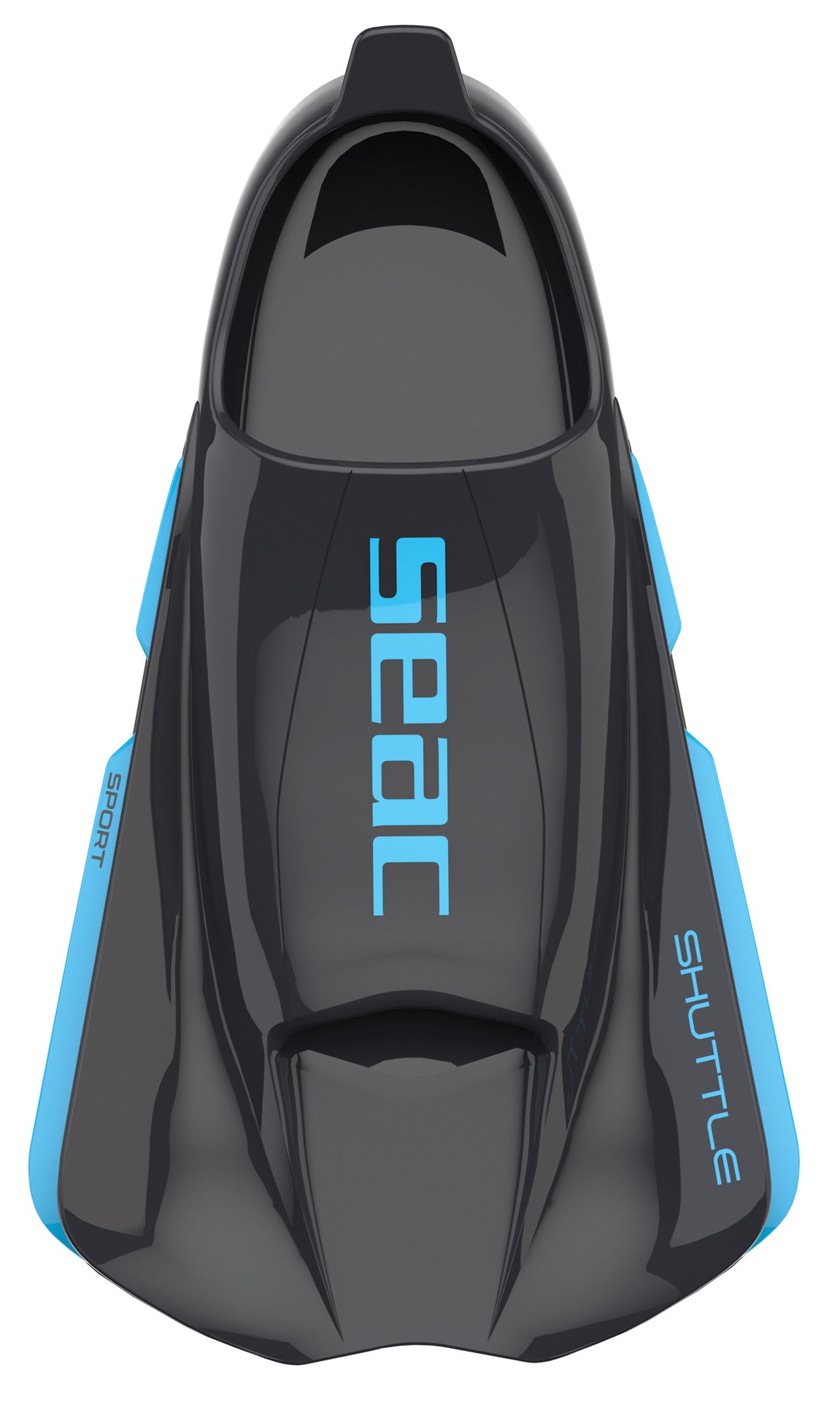 SEAC Shuttle Sport short swim fins, pair in black and blue