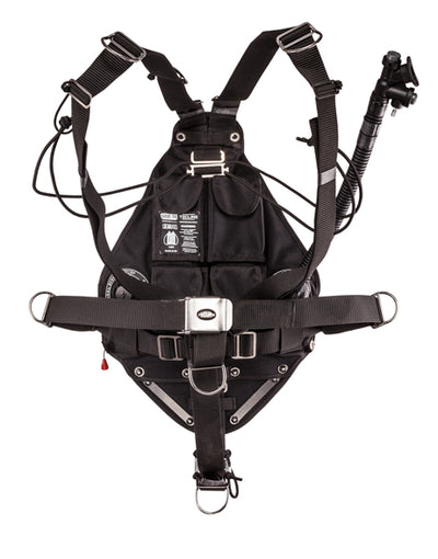 Tecline Side 16 Avenger Professional harness from the front with D-rings and waist belt
