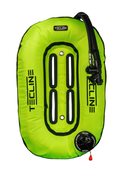 Tecline Donut 10 wing in lime, front view with the rear dump valve