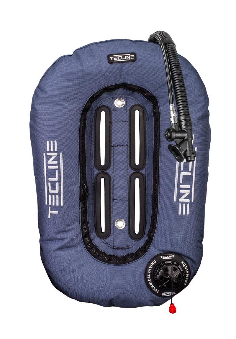 Tecline Donut 13 Start Mono set in black with QR harness and stainless steel backplate, colour options inset