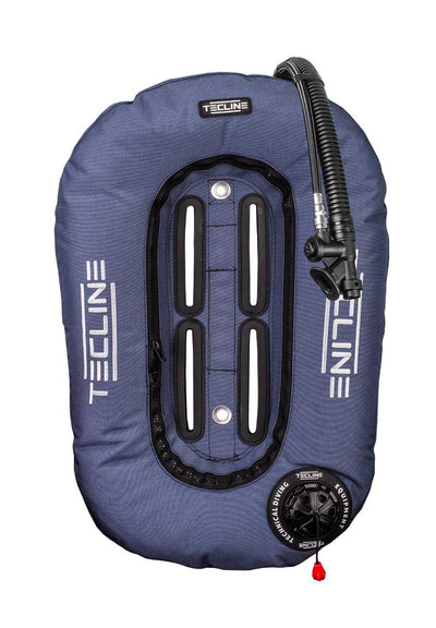Tecline Donut 15 wing in blue, front view with the rear dump valve