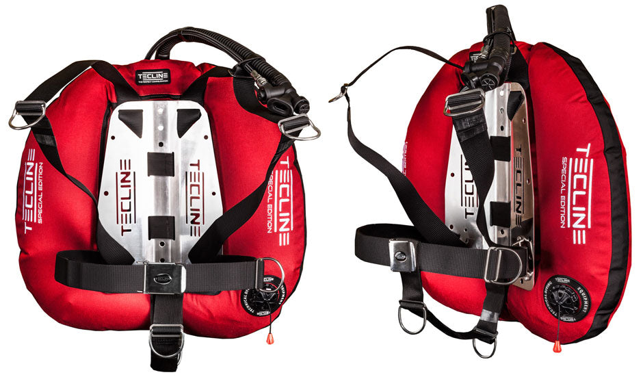 Tecline Donut 22 Special Edition DIR set in black, harness side and side view