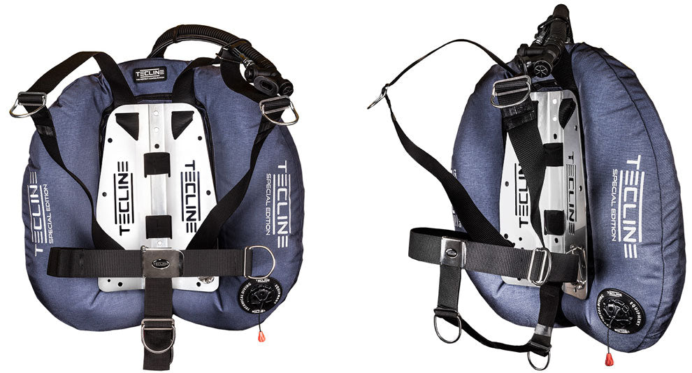 Tecline Donut 22 Special Edition DIR set in black, harness side and side view