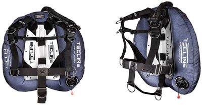 Tecline Donut 22 Special Edition Comfort set in blue, harness side and side view