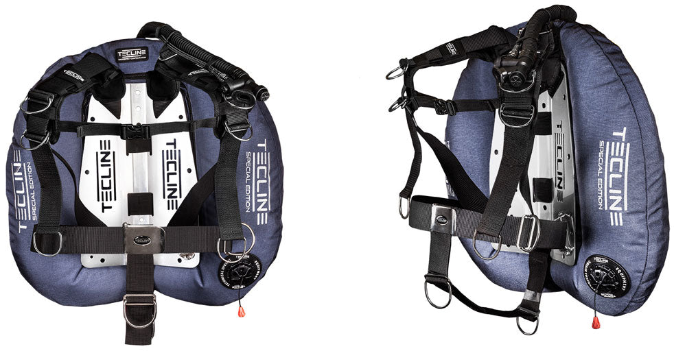 Tecline Donut 22 Special Edition Comfort set in black, harness side and side view
