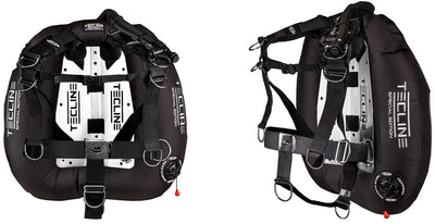 Tecline Donut 22 Special Edition Comfort set in black, harness side and side view