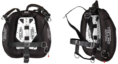 Tecline Donut 22 Special Edition DIR set in black, harness side and side view