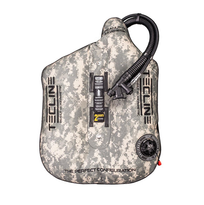 Tecline Peanut 13 wing in camo grey, front view